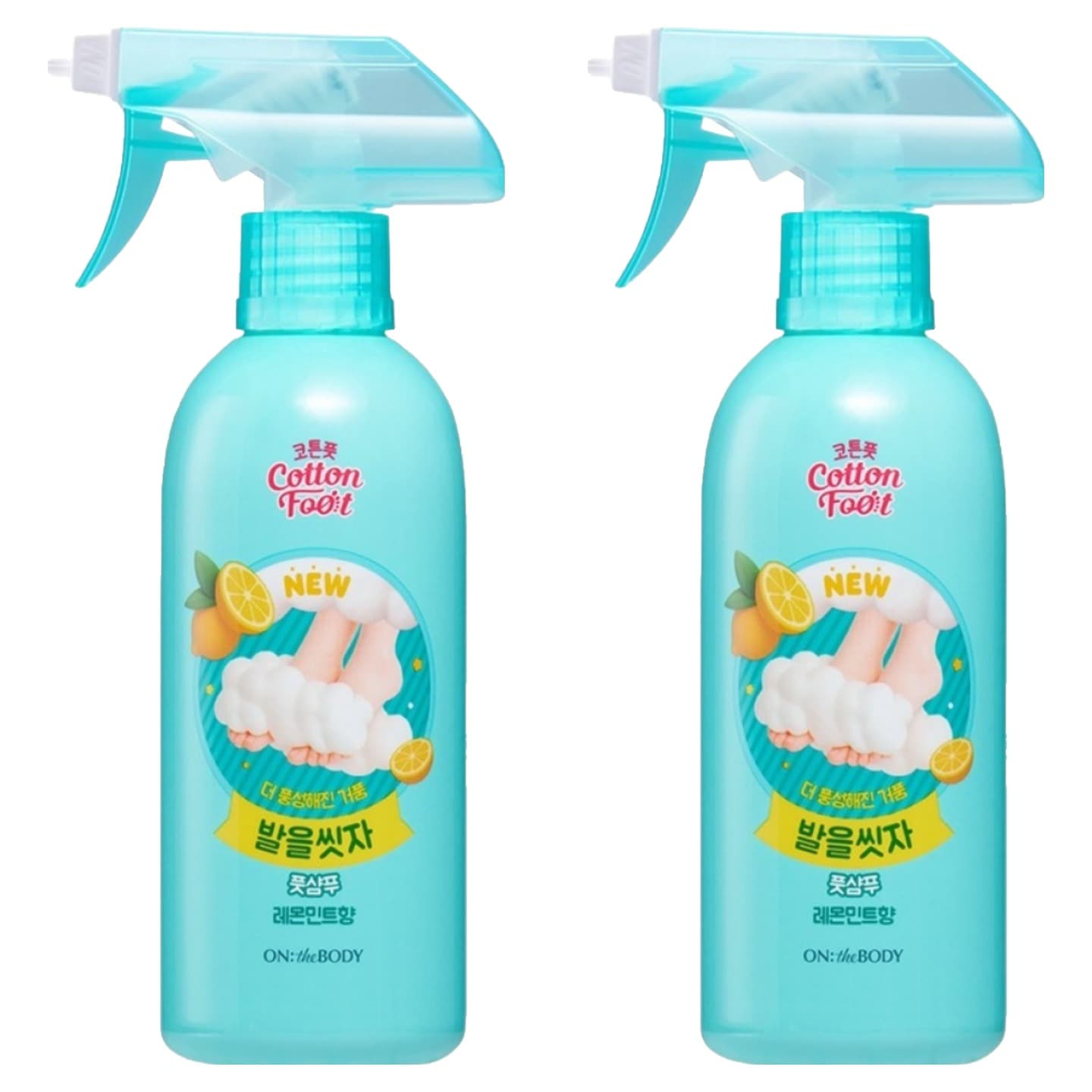 온더바디 코튼풋 발을씻자 풋샴푸 레몬민트향